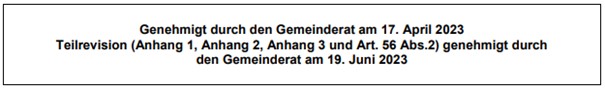 Genehmigung durch den Gemeinderat 2023